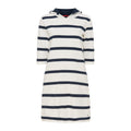 Ronja Striped 3/4 Sleeve Sweat Dress - Pearl/Dark Navy
