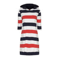 Ronja Striped 3/4 Sleeve Sweat Dress - True Red/Pearl/SR Navy