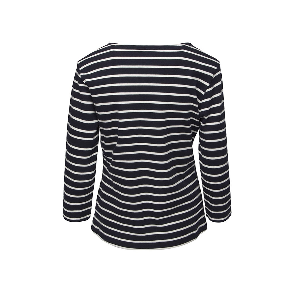 Santi Striped 3/4 Sleeve Tee - SR Navy/Ecru