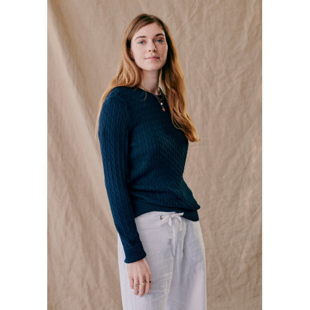 Simone Cable Knit - Navy