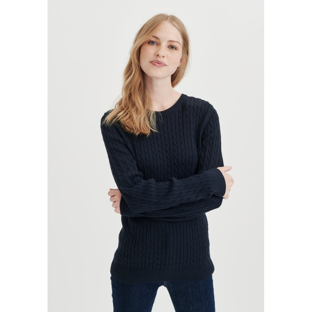 Simone Cable Knit - Navy