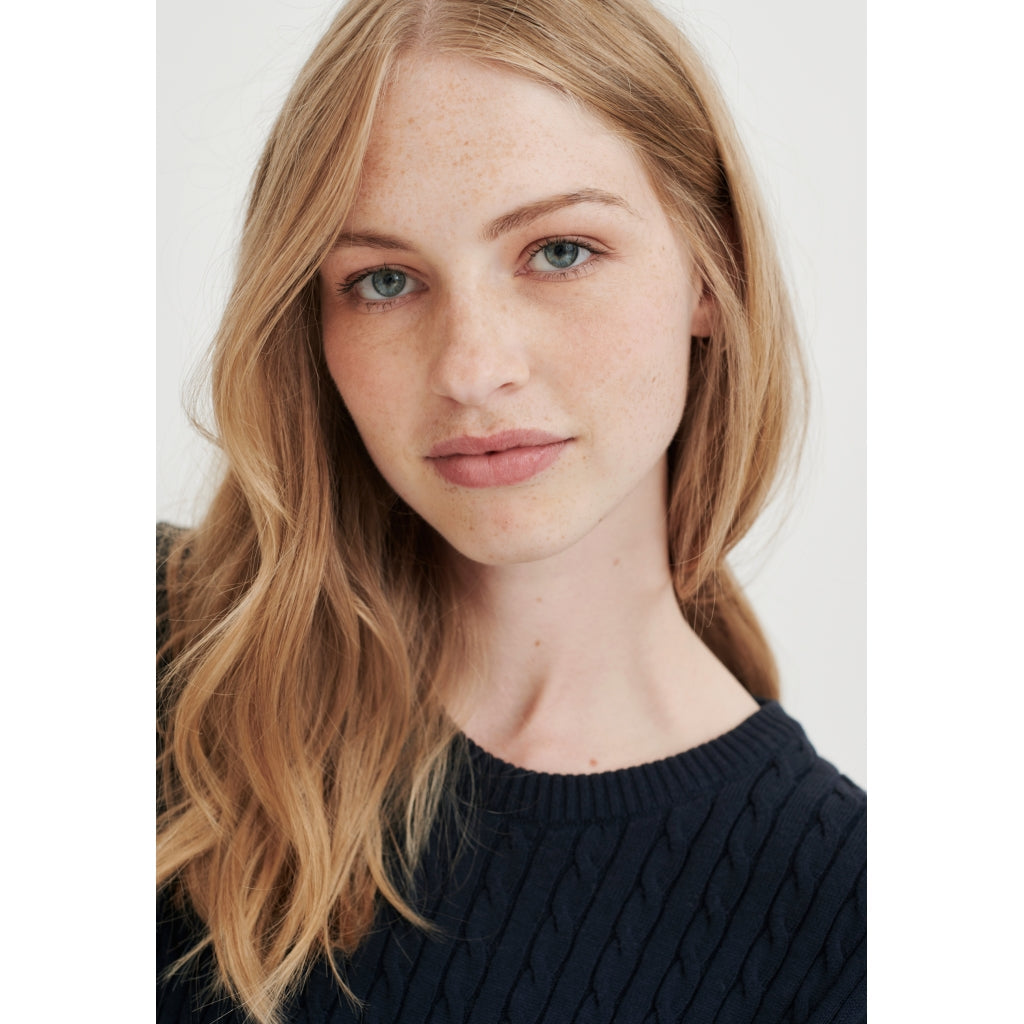 Simone Cable Knit - Navy