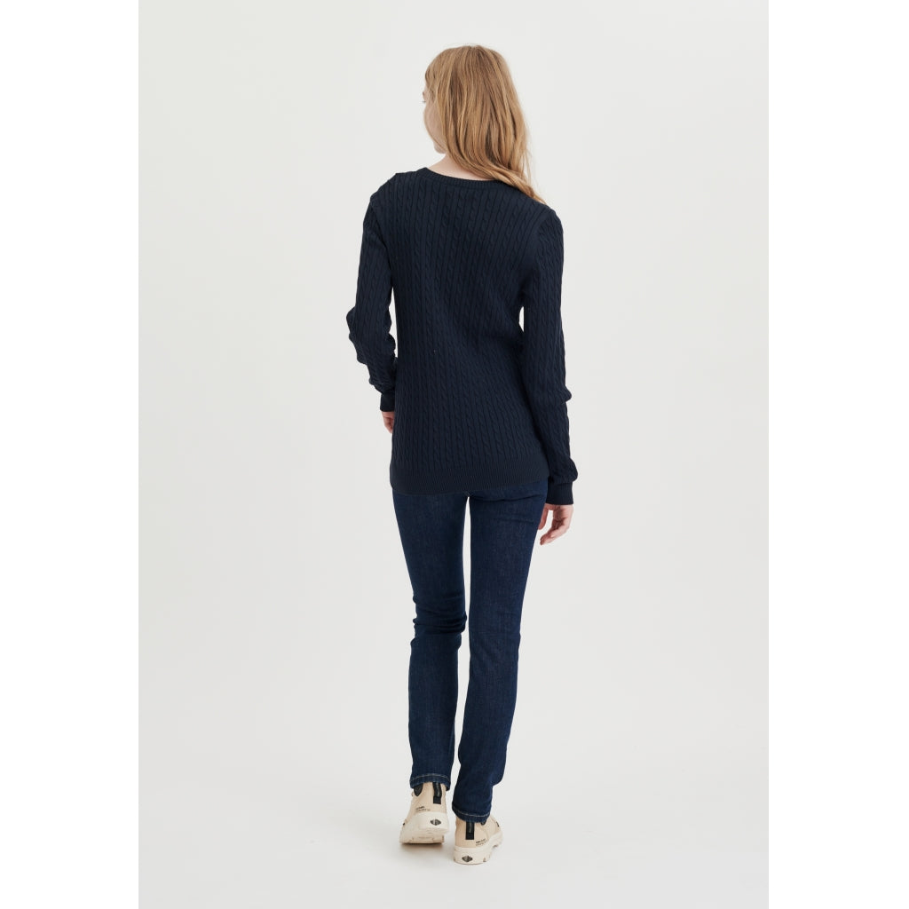Simone Cable Knit - Navy