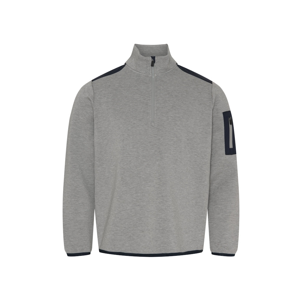 Tuke Half Zip - Grey Melange