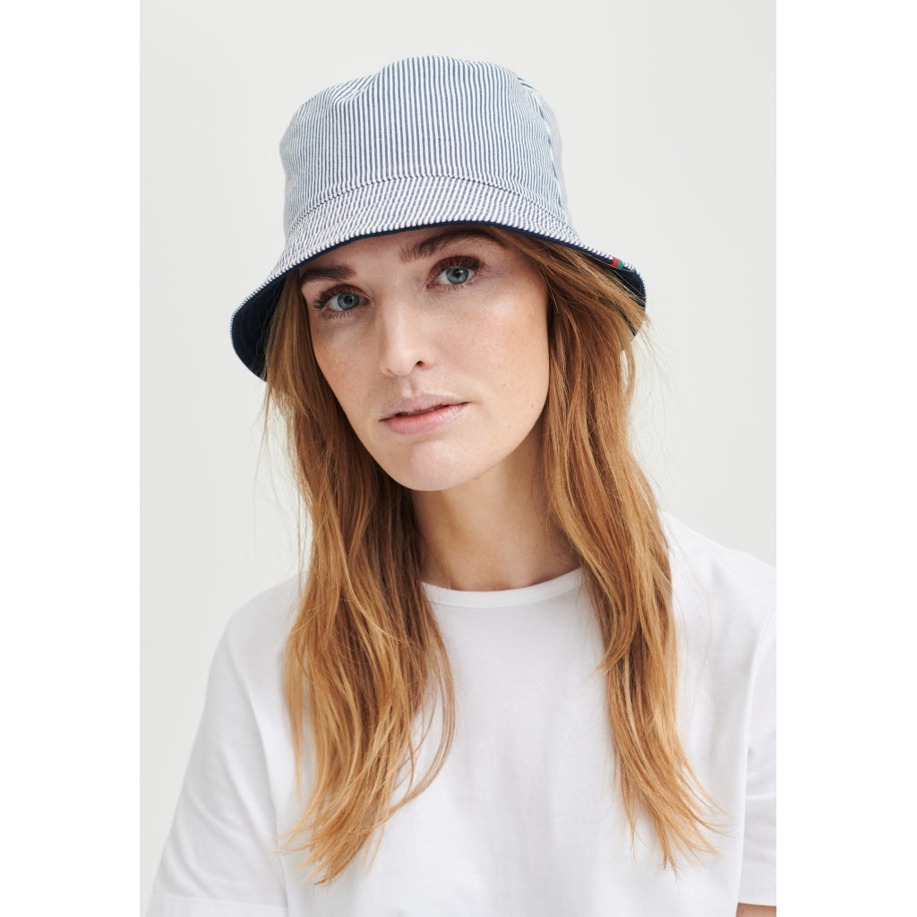 Viola Bucket Hat - Navy Stripe