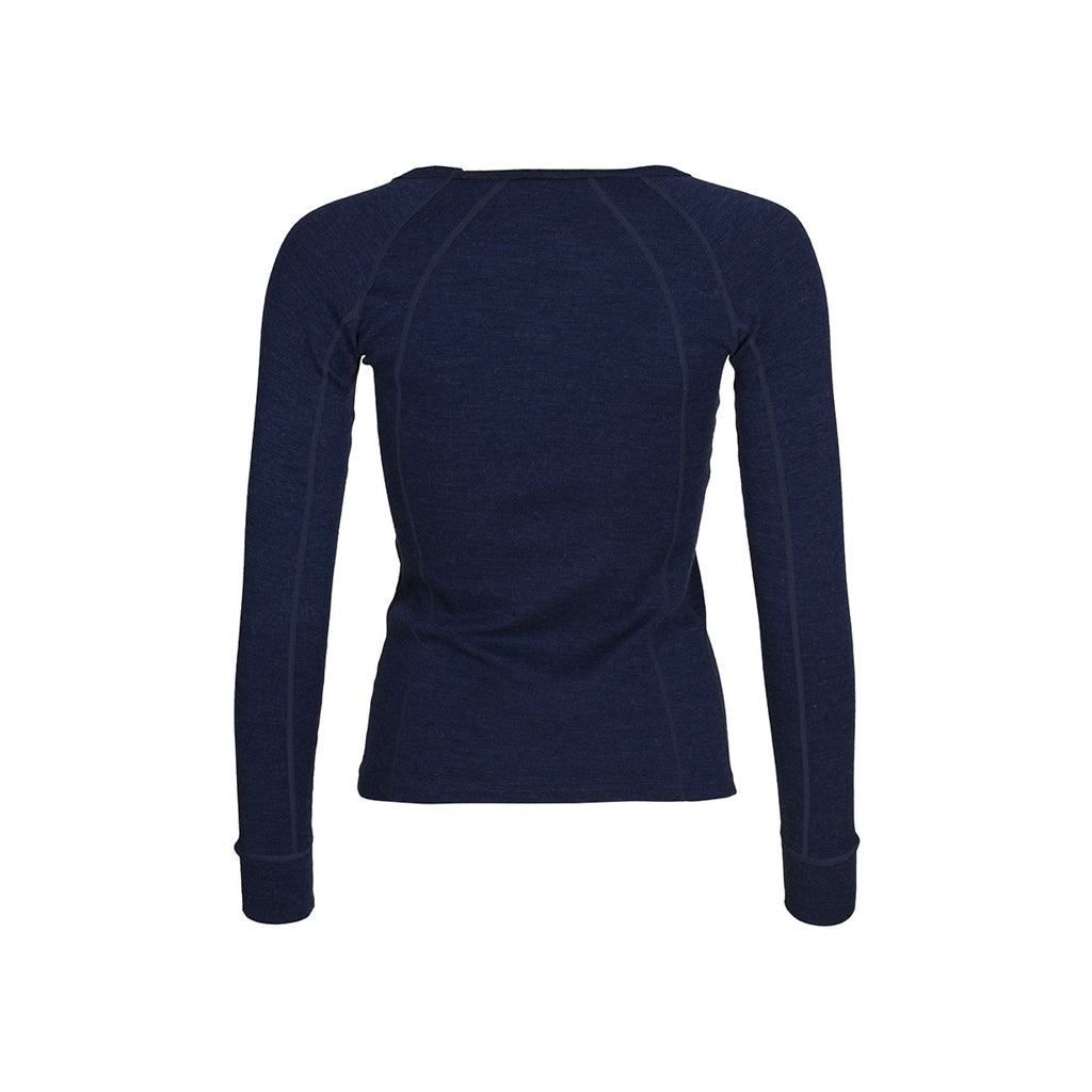Womens Merino Wool Crew Neck - Navy Marle