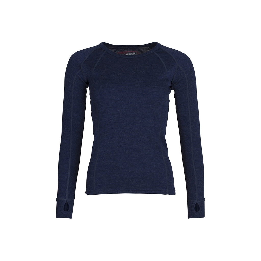 Womens Merino Wool Crew Neck - Navy Marle