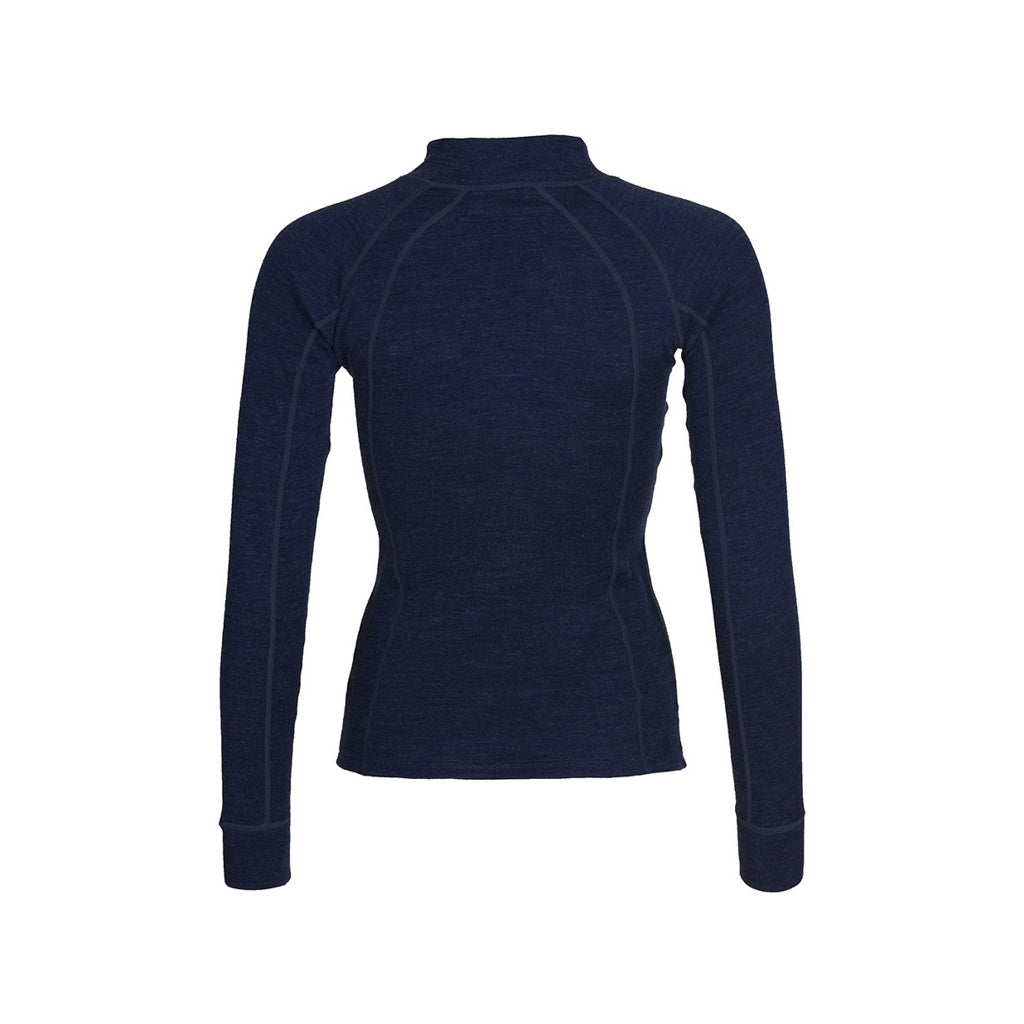 Womens Merino Wool Zip Neck - Navy