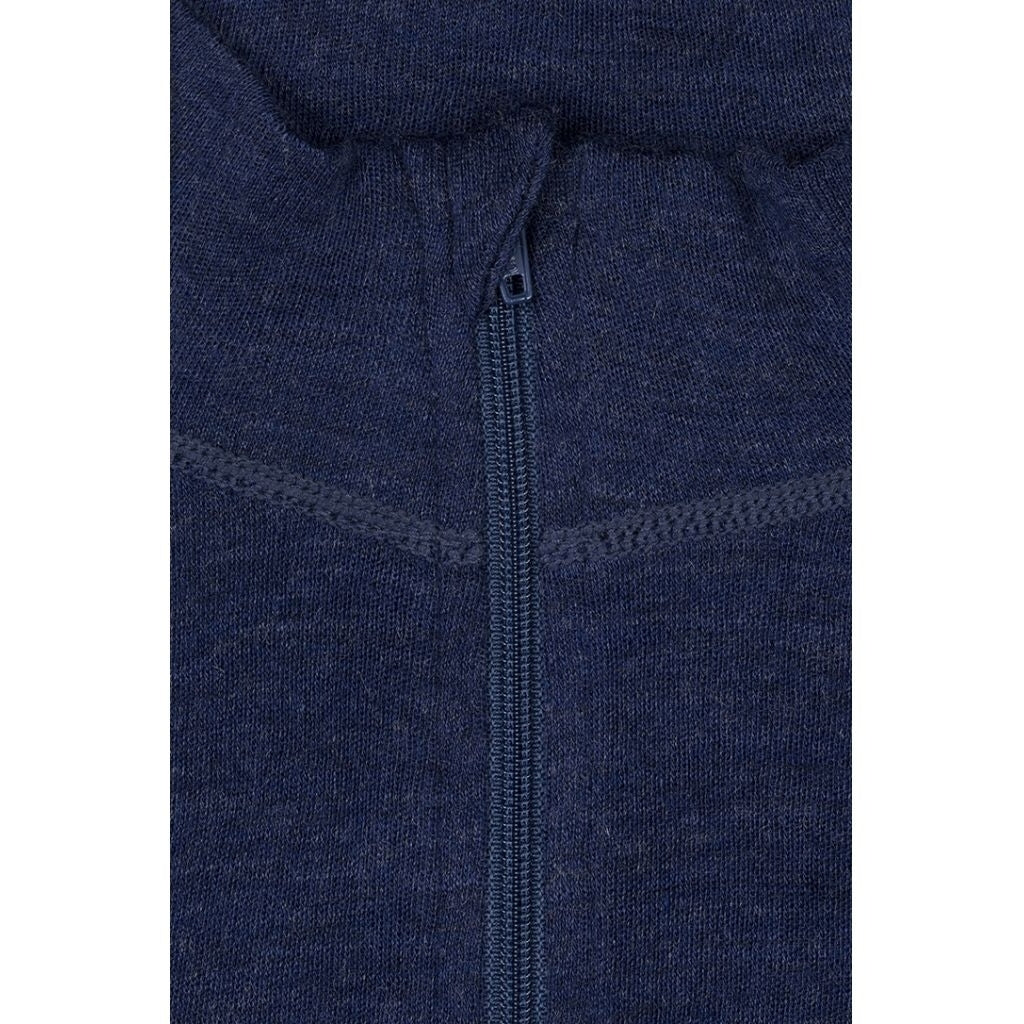 Womens Merino Wool Zip Neck - Navy